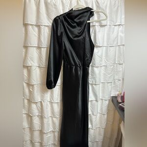One Shoulder Satin Dress